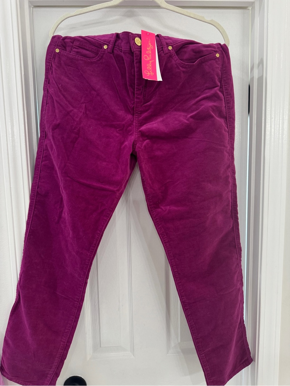 Lilly Pulitzer Women's Straight-Leg Corduroy Jeans in Magenta